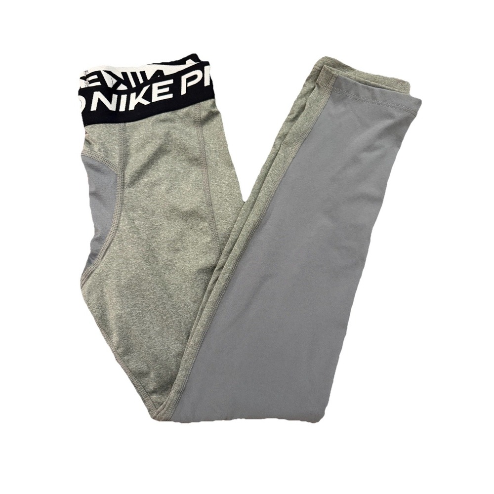 NIKE PRO  Dri Fit Training Tights,  Baselayer, Fitted, Boys M, Gray, Athletic